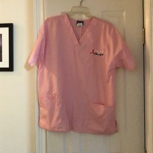 Breast Cancer Awareness scrub top